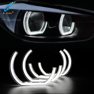 Ojos de Ángel acrílicos para coche, LED Super brillante estilo M4, forma de C, para BMW E53, E60, E70, E82, E87, E90, E92, F10, F30, E36, E46