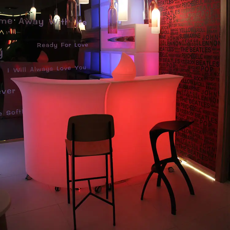 Özel yapılmış salon parti 16 renk değişen işıklı mobilya Led çubuk sayacı