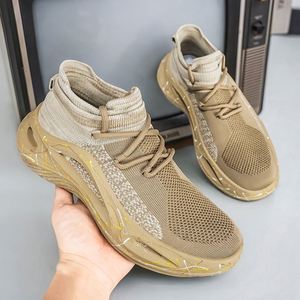 Zapatos transpirables de punto para hombre, modelo nuevo de verano, de malla, ligeros, sin cordones, de suela blanda, informales, deportivos, versátiles y modernos - Product Image 2
