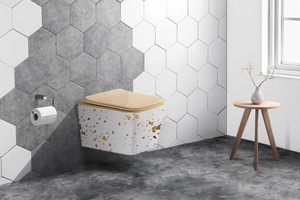 WC en céramique pas cher, toilettes en porcelaine, sanitaires, WC suspendu mural en céramique avec siphon en P pour salle de bain - Product Image 3