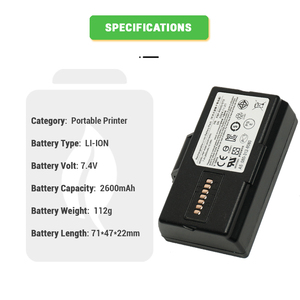Nhà Máy Bán buôn Li-ion 7.4V 2600mAh thay thế PBP-R300 SPP-R300 SPP-R310 SPP-R410 pin máy in cho máy in nhãn di động - Product Image 2