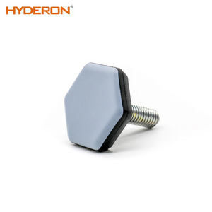 Plaque pivotante Hyderon, pieds réglables, base hexagonale en plastique pour meubles, design minimaliste, durable - Product Image 3