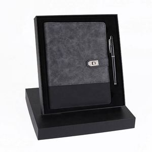 Custom Print Premium PU Leather Cover Notebook <b>A4</b> A5 A6 Journal Diary Sales Promotion Pen Gift Notebook Set - Product Image 1