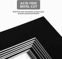 S&L Paquete de 10 Paspartús Negros Precortados de 11 x 14 Pulgadas con Núcleo de Vidrio, Corte Biselado, Sin Ácido, Acabado Mate para Uso en Mesa, 85x11 para Marcos/Obras de Arte/Impresiones