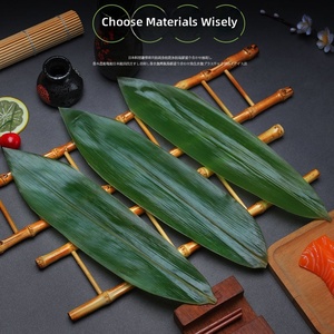 손으로 짠 천연 대나무 잎 보트 모양 친환경 스시 사시미 장식용 살균 진공 포장된 일본식 <span class=keywords><strong>접시</strong></span> - Product Image 2