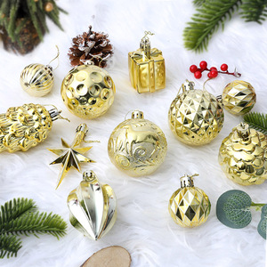Multi-style Electroplated Special-shaped <b>Christmas</b> Baubles <b>Box</b> Set Xmas Tree Hanging Ornaments Holiday Party Decorations - Product Image 1
