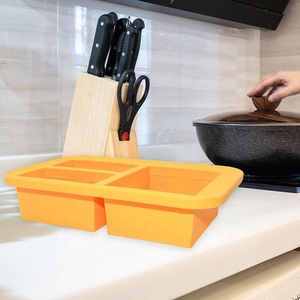 Bandejas de cubitos de hielo de silicona grandes de 3 y 4 rejillas, moldes para congelador de alimentos, contenedores de almacenamiento de congelación de alimentos para sopa, Pasta, salsa, caldo - Product Image 6