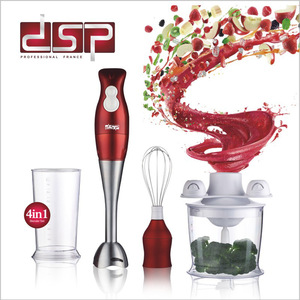 Ensemble mixeur plongeant DSP 4 en 1 avec hachoir, fouet et gobelet pour la préparation de jus de fruits et légumes et de repas pour bébés - Product Image 1