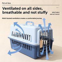 Cage de transport aérien pour animaux de compagnie, enclos portable rigide pour chien, cage de transport pour chat, 48x32x30cm, grande boîte de transport pour animaux