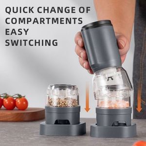 New Rechargeable Spicy <b>Pepper</b> Mill Automatic Electric Salt and <b>Pepper</b> Mill <b>Grinder</b> Set with 2 - 6 Container - Product Image 6