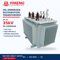 Transformateur de puissance immergé dans l'huile pour extérieur 100kVA 315kVA 500kVA 1000kVA à enroulement en cuivre pour distribution utilitaire