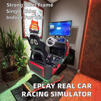 Simulateur de course automobile réel à trois écrans, machine de jeu de conduite VR, équipement de divertissement intérieur pour parcs et centres commerciaux