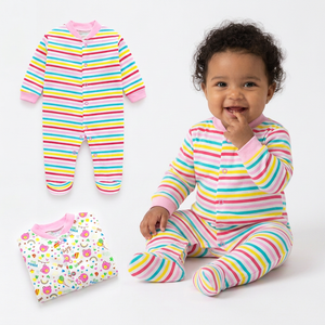 Baby Bubble Romper 100% Organic Cotton Soft Breathable Eco-Friendly Anti-Bacterial Unisex Infant Toddler Clothing OEM - Product Image 1