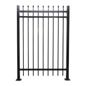 Panneaux <span class=keywords><strong>de</strong></span> clôture tubulaires en aluminium noir, panneaux en acier pour <span class=keywords><strong>jardin</strong></span>, revêtement poudré, pointe supérieure en métal, clôture résidentielle, treillis, portails, tubes galvanisés, palette - Product Image 2