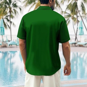 Chemises décontractées pour hommes à col montant, boutonnées, à manches courtes, respirantes, pour la plage et les vacances, avec logo personnalisé ODM - Product Image 4