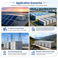 Système de stockage d'énergie en conteneur extérieur LiFePO4 de 2,7 MWh, batterie à refroidissement par air pour photovoltaïque, réseau industriel, micro-réseau et réduction des pics de consommation