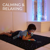 Tapis lumineux à fibres optiques pour stimulation visuelle, tapis mural LED apaisant à étoiles pour la relaxation des personnes autistes