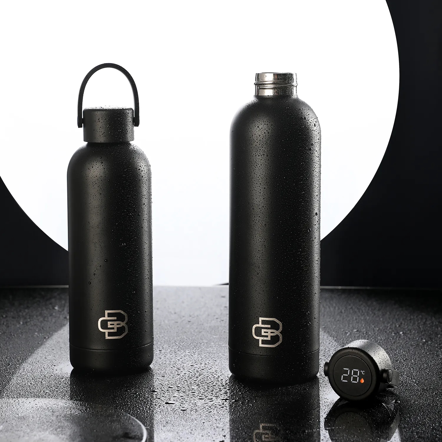 Stainless Steel Travel Insulated Vacuum Flask Smart Water Bottle with Digital Led Temperature Display Lid