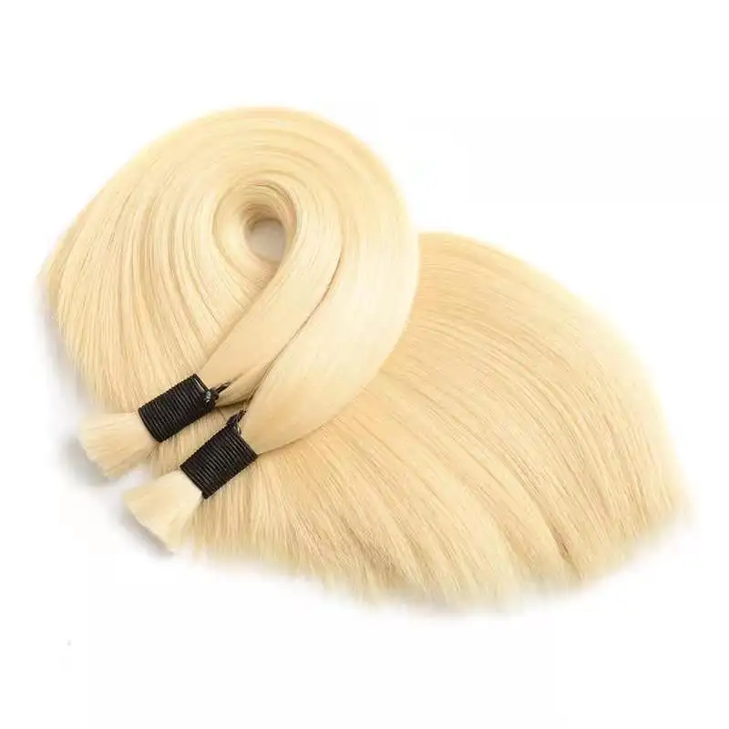 Hot Sales Blond Color 60 Remy Bulk Hair For Braiding Malaysian Double Drawn Human Hair