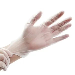 Temizle ve mavi renk vinil glovees tek kullanımlık toz ücretsiz M4.5G büyük boy vinil glovees gıda hizmeti için 100 adet kutu