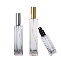 10ml Portable rétro en bois bouchon bouteille de parfum Transparent carré bouteille en verre presse remplissage couvercle de pulvérisation clair vide bouteille de parfum