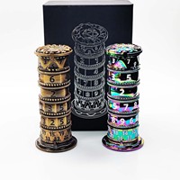 Tour à dés vintage en argent avec chiffres rouges, à sept niveaux, pour collectionneurs, cadeau d'anniversaire