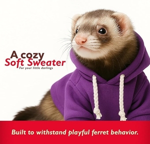 Bán Buôn Màu Xanh Lá Cây Dây Kéo Chồn Hoodie Phong Cách Ấm Số Lượng Lớn Quần Áo Vật Nuôi Mềm Áo Cho Vật Nuôi Nhỏ Thời Trang - Product Image 6