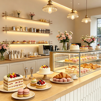 Vitrine de café haut de gamme en verre trempé LED, sur mesure pour l'aménagement intérieur