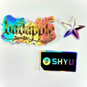 Autocollants en vinyle découpés sur mesure holographiques, imperméables, résistants aux déchirures et aux rayures, étiquettes personnalisées avec logo, adhésif durable, OEM - Product Image 2