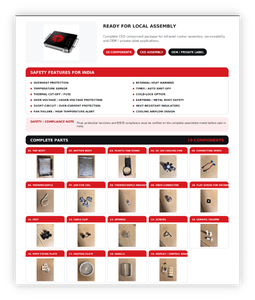 Kit de pièces détachées pour <span class=keywords><strong>cuisinière</strong></span> infrarouge à commande par bouton SKD CKD, fonctionnement simple, plaque <span class=keywords><strong>vitrocéramique</strong></span> électrique - Product Image 1