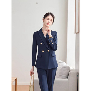 Women's Double Breasted Suit Set Full Sleeve Wool Blend Anti Wrinkle Formal Workwear Commute Spring Autumn Winter - Product Image 2