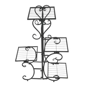 Support à fleurs en fer forgé à plusieurs niveaux, étagère de rangement pour plantes d'intérieur et d'extérieur, pour plantes succulentes et verdure, salon, balcon - Product Image 5