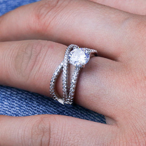 Double Layer Winding Zircon Inlaid Women Ring Elegant Engagement Daily Hand Jewelry - Product Image 5