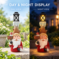 Nouvelle conception de maison de Noël en polyrésine avec scène du Père Noël, village de Noël avec lumière solaire, Noël