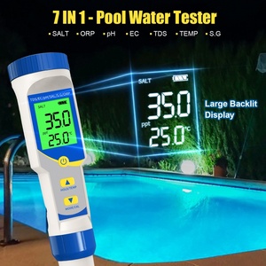 YIERYI Caneta Testadora Digital de Água para Piscina 7 em 1 PH/EC/TDS/Salinidade/ORP/S.G./Medidor de Temperatura com Luz de Fundo para Piscinas, Aquários e Spas - Product Image 3