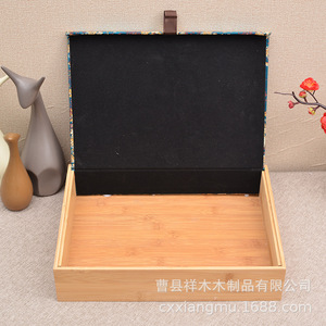 Caja de Bambú para Pastel de Té, Rectangular, Color Madera, Hecha a Mano, Estilo Chino, Caja de Almacenamiento - Product Image 3