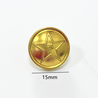 Kancing Logam Warna Emas 15mm 1 Lubang