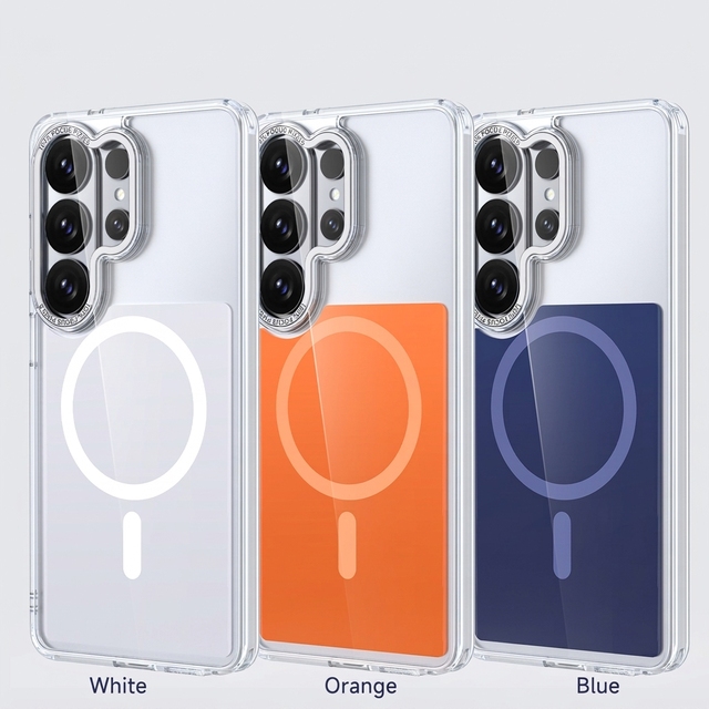 Luxury case for samsung S26 ultra Transparent Magnetic Phone Case with Colorful S25 FE Anti-Impact Protective Shell