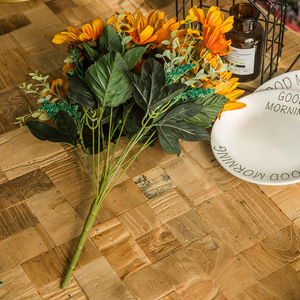 M. Fleur artificielle tournesol 50 cm en soie, style rétro, décoration maison, accessoires de mariage - Product Image 5