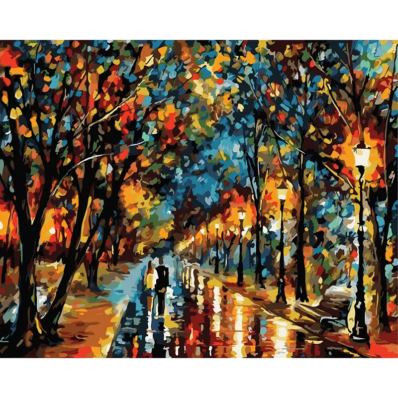 High Quality DIY Painting By Numbers Decorate Hotel Decor Artwork Landscape For Adults And Beginner