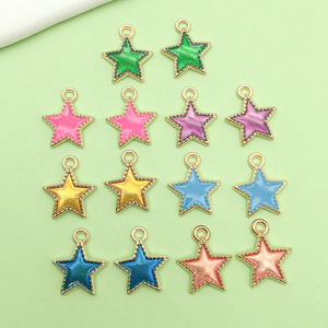 Colgante de aleación en forma de estrella colorido para accesorios de joyería DIY SN606 - Product Image 1