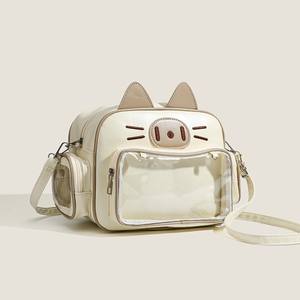 Tas Ransel Ita <span class=keywords><strong>Bag</strong></span> Gaya Lolita Kulit PU Pink Unik dengan Motif Pita dan Hati untuk Streetwear dan Cosplay - Product Image 5