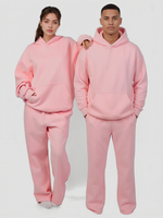 Ensemble survêtement femme rose personnalisé, pantalon de survêtement et sweat-shirt, ensemble 2 pièces pour femme, sweat-shirt unisexe en molleton lourd, ensemble sweat-shirt