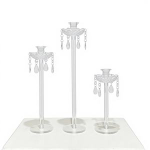 Nouveau Porte-Bougie en Acrylique Perlé Transparent, Centre de Table Écologique pour Mariage, Noël, Banquet et Décoration Nuptiale - Product Image 1