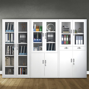 4 türen freistehender Archierenschrank Schrank Aufbewahrungsschrank Stalinite Schaukasten Verschluss Datei-Organisator für Büro Vorratskammer Garage - Product Image 6