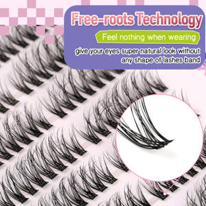 Extensions de cils individuelles, faux cils pré-coupés en segments, cils en faux vison, cils en grappes, effet naturel de salon - Product Image 2