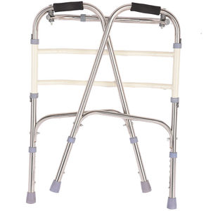 Stainless Steel <b>Walker</b> For <b>Elderly</b> Height Adjustable With Anti Slip Feet And Red Wheels - Product Image 3