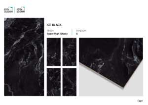 Carreaux de porcelaine super noirs de luxe polis 60x120cm, surface haute brillance pour les sols haut de gamme - Product Image 3