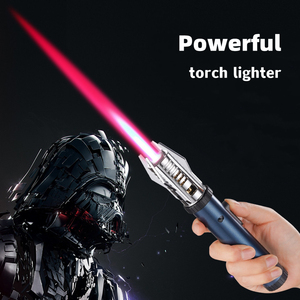 Powerful Red Flame <b>Torch</b> Lighter, Adjustable Rotatable Jet Flame Refillable Long <b>Pen</b> Lighter - Product Image 2