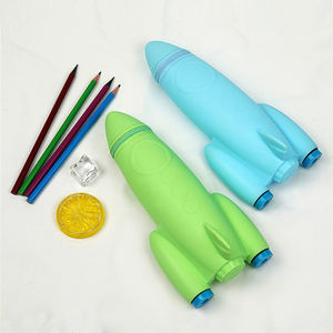 창의적인 로켓 만화 실리콘 문구 가방 - 새로운 귀여운 선물 학생 필통 용품 - Product Image 2